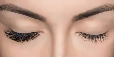 Close-up of closed eyes and eyelashes.